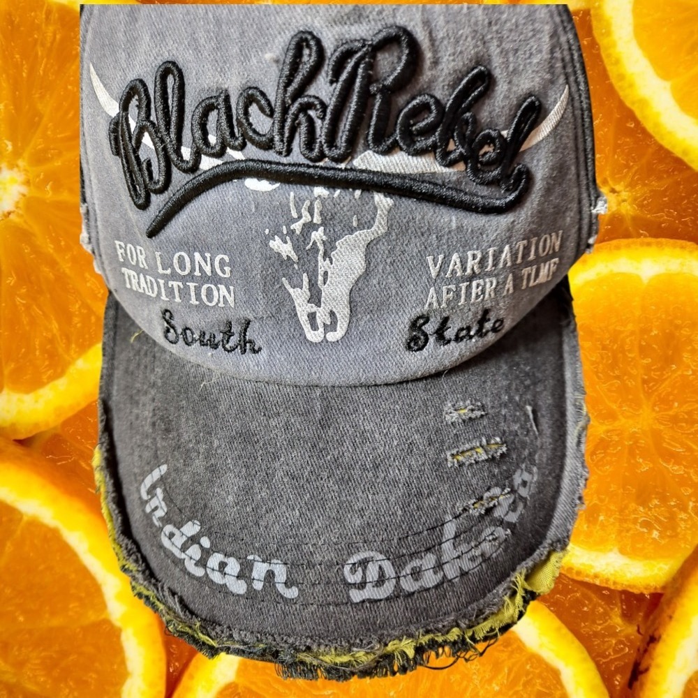 Black Rebel Baseball Cap Indian Dakota Distressed Trucker‎ Hat